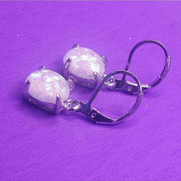 2.0 Ct.Fire Opal Dangling Leverback Earrings on 925 Silver - Women's Jewelry - Picture 8 of 12